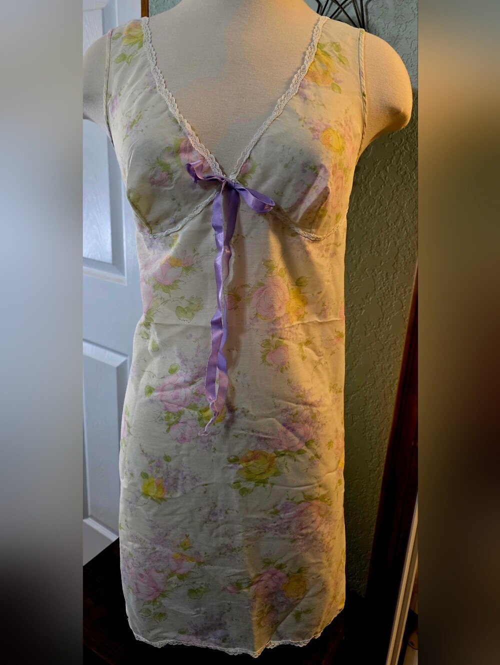 Vintage Altered? Thin Material Nightgown - Sleeveless - Cottage Core. - Granny